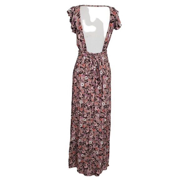 Maaji Maxi Dress Womens Size Medium Ditsy Fortunata Long Floral Pink Rayon - Picture 10 of 14
